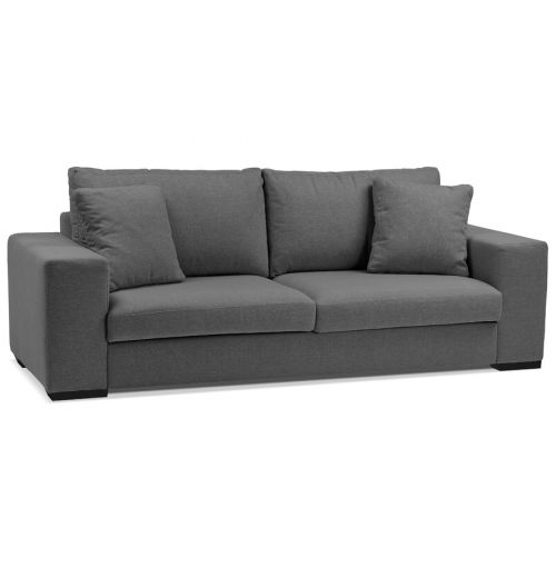 Moderne design bank 'LUCA' van donkergrijze stof - Zitbank 3 plaatsen