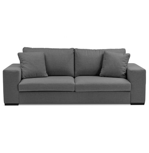 Moderne design bank 'LUCA' van donkergrijze stof - Zitbank 3 plaatsen